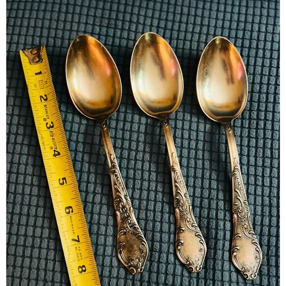 Vintage Solingen Rostfrei Silverplate Silverware Flatware Set 3 serving Spoons - Picture 1 of 7